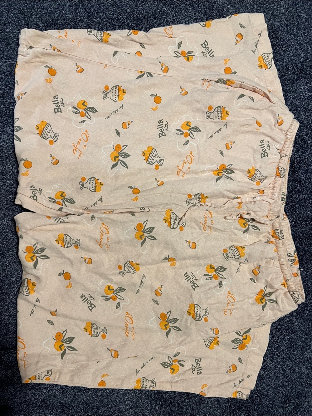 wild fable Peach Floral Lounge Shorts with Orange Accents
